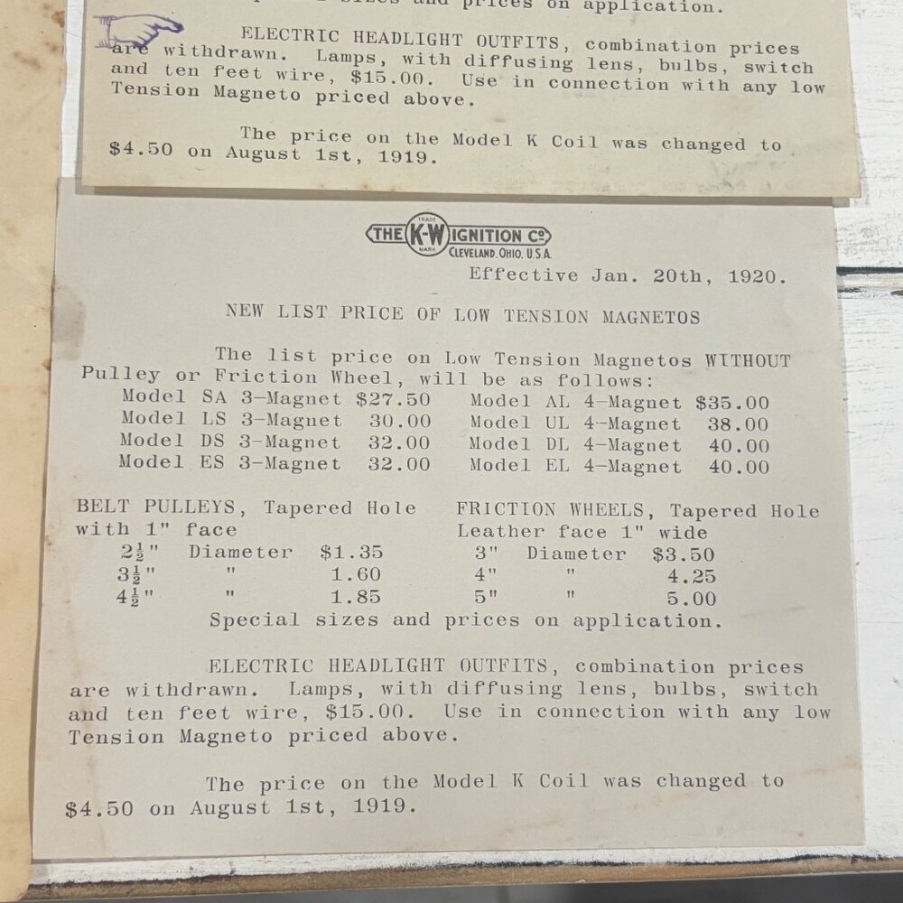 Antique K W Ignition Co Letterhead Pricing Auto Tractor Model Photos Graphic - Picture 10 of 11